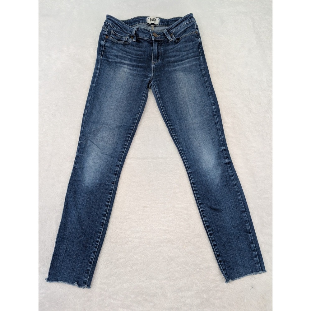 Paige‎ Verdugo Ankle Jeans Women's 27 (28x26) Denim Blue Jeans Raw Hem